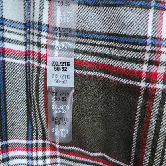 Arnold Palmer Shirt Plaid Flannel Men 2XL Button Down Easy Care Long Sleeve New - Picture 6 of 8